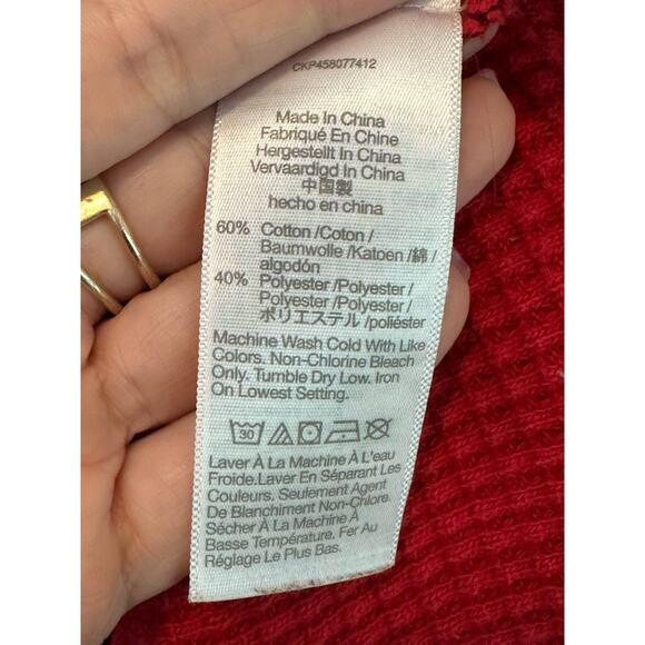 Madewell red waffled long sleeves sweatshirt size small - Picture 6 of 7